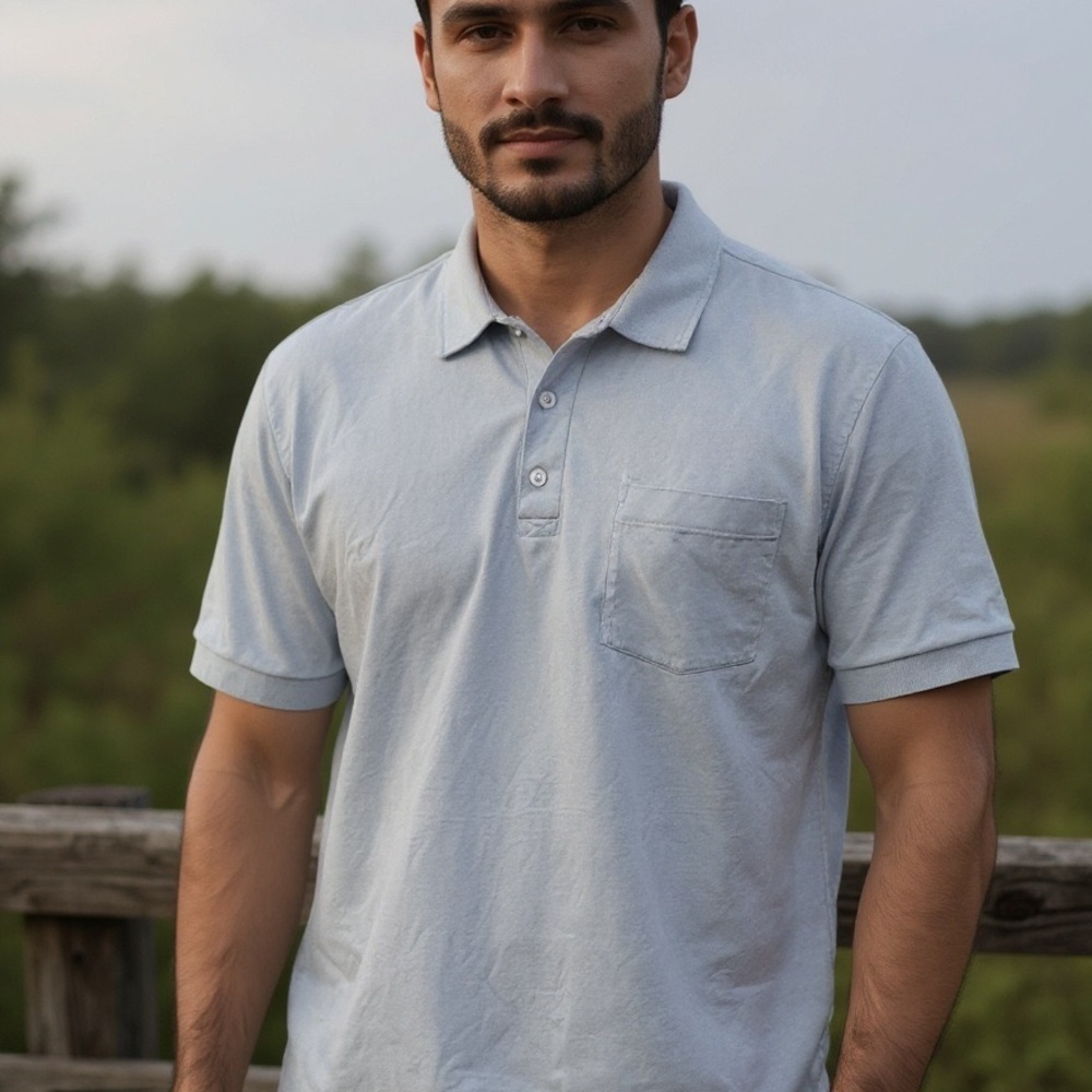 Patagonia Men's Sky Blue Polo Shirt